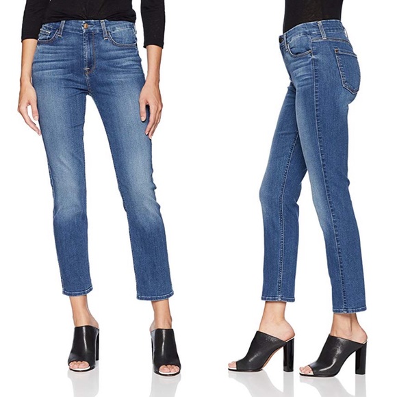 7 For All Mankind Denim - JEN7 Straight Crop & Roll sz 12 7FAM Jeans EUC